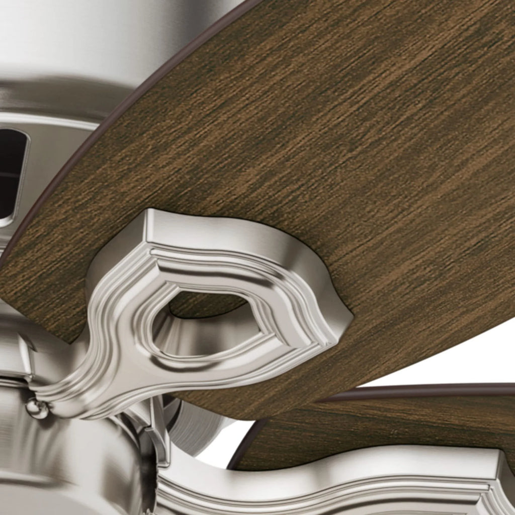Hunter Fan Company, 51092, 42 inch Builder Brushed Nickel Low Profile Ceiling Fan with LED Light Kit and Pull Chain