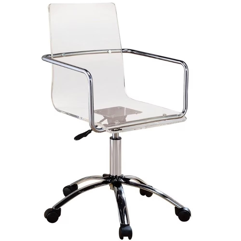 Coaster Amaturo Amaturo Swivel Metal Frame Office Chair in Clear Acrylic Seat