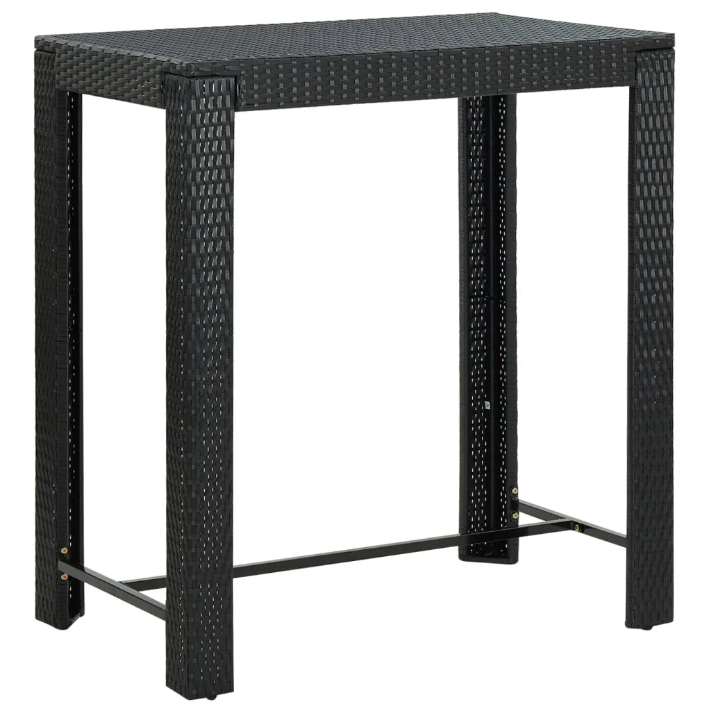 vidaXL Patio Bar Set Outdoor Bistro Set Bar Stool Bistro Table Poly Rattan