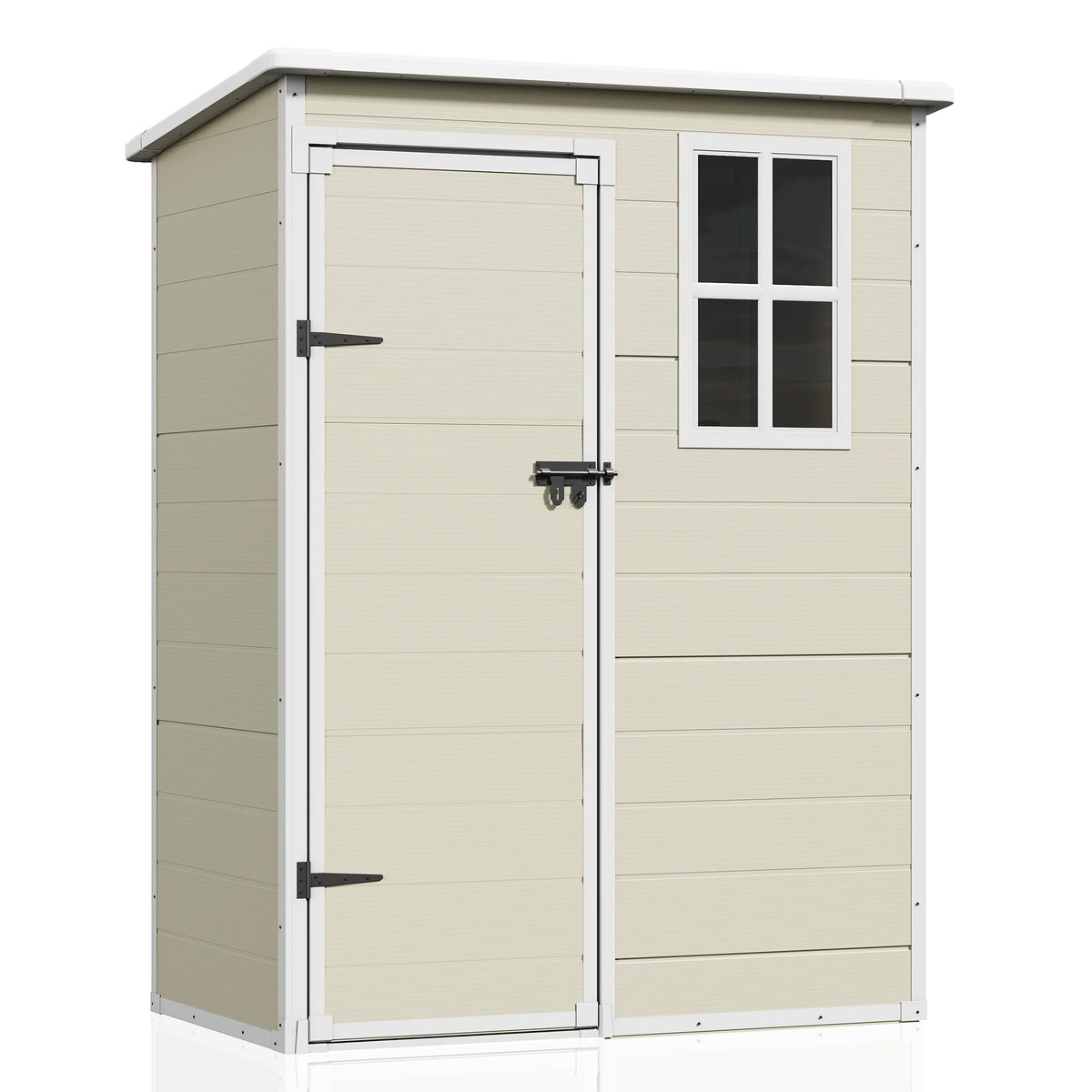 UDPATIO Outdoor Storage Shed 5x3 FT, Resin Garden Shed for Backyard, Patio, Lawn, Grey & White