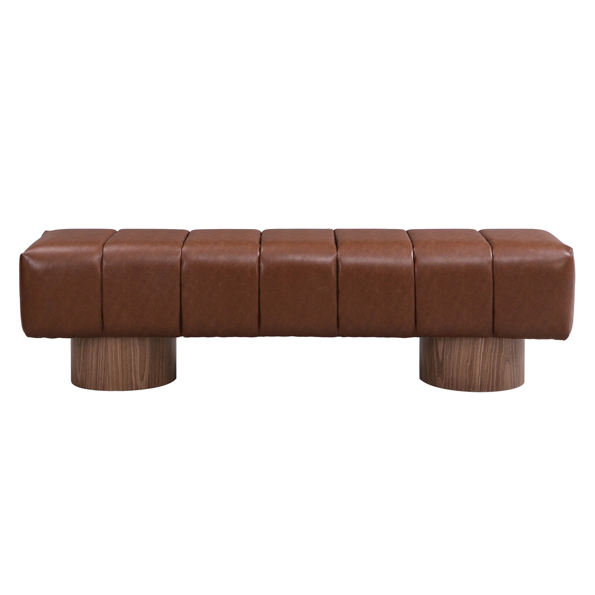 Christopher Knight Home Modern Mid-Century 64" Velvet Tufted Ottoman Bench, Faux Wood Legs, Light Gray