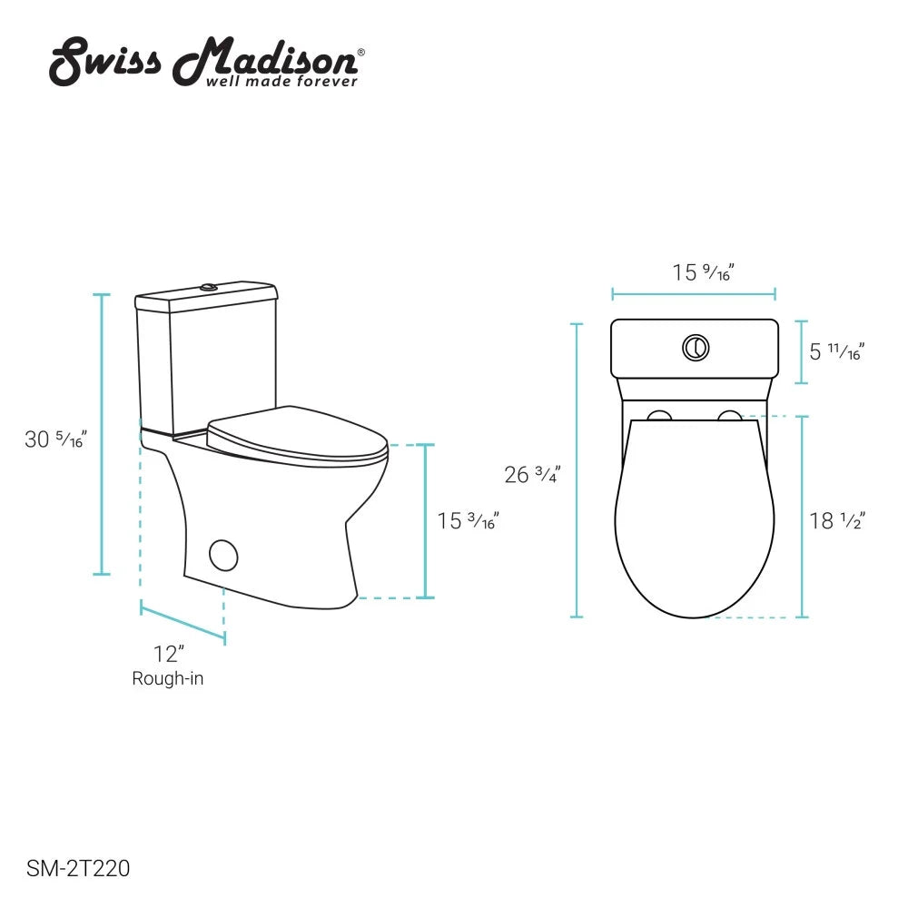 Cache Two-Piece Elongated Toilet Dual-Flush 1.1/1.6 gpf