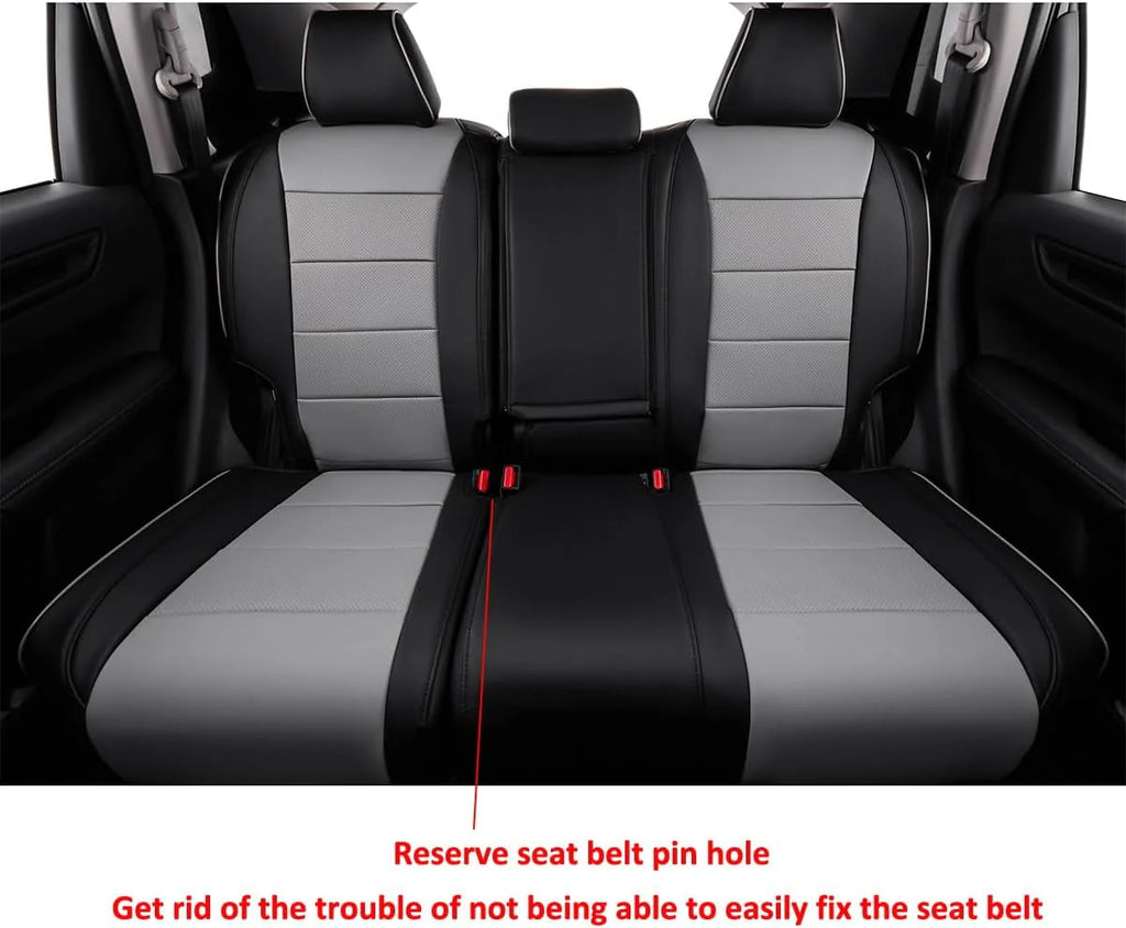 EKR Custom Fit CRV Seat Covers for Honda CRV EX,EXL,Hybrid 2023 2024 - Full Set Breathable Leather Auto Seat Covers(Black with Gray)