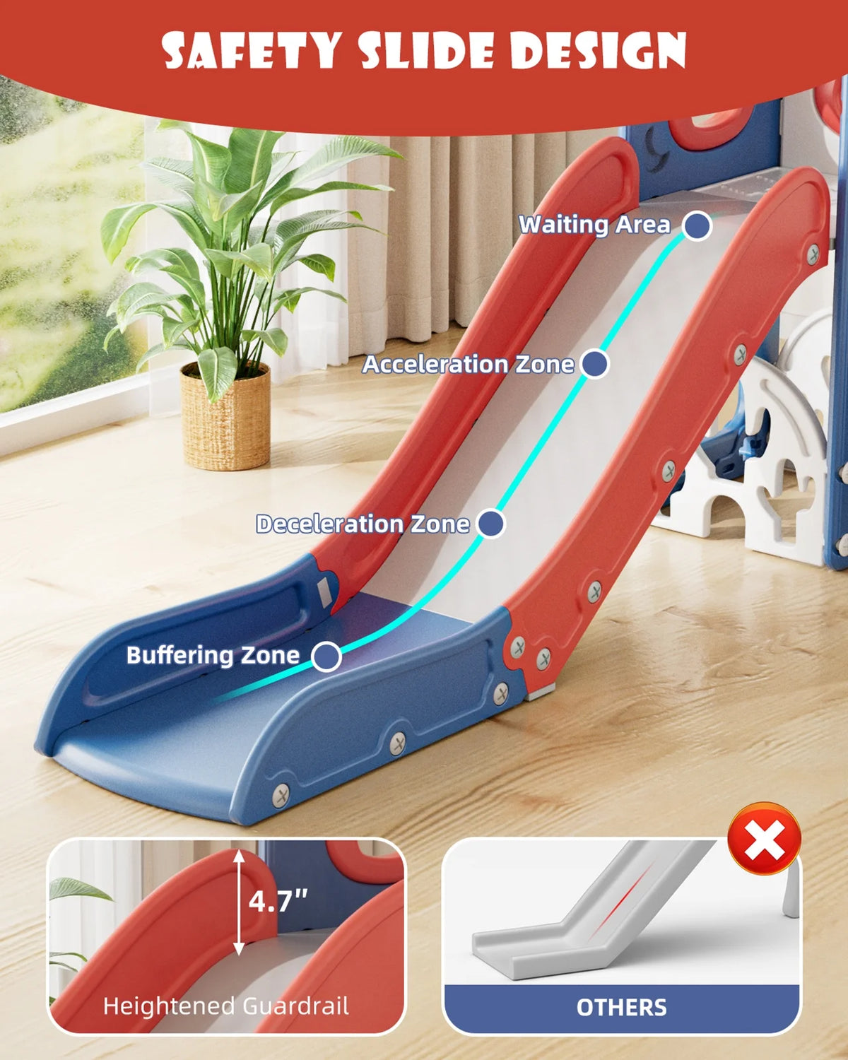 Korimefa 11-in-1 Toddler Slide Set with Golf, Basketball Hoop, Kids Slide for Toddlers Age 1-4, Climber Slip and Slides, Baby Outdoor Toys