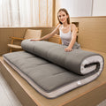 Futon Mattress, Padded Japanese Floor Mattress Quilted Bed Mattress Topper, Extra Thick Folding Sleeping Pad, Dark Grey, Twin