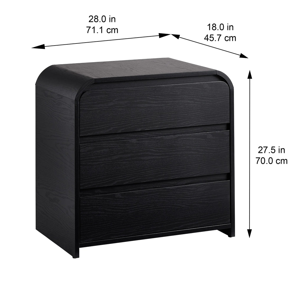 Better Homes & Gardens Juliet 3 Drawer Nightstand with USB, Light Honey