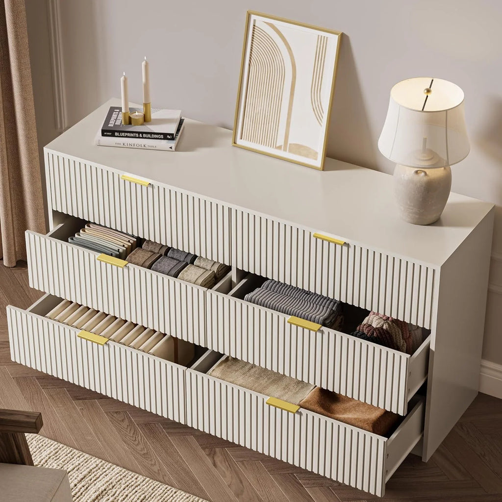 Furniway Black Dresser for Bedroom, 8 Drawer Double Dresser, Modern Chest of Drawers for Bedroom, Living Room, Entryway and Closet, 55" L x 15.7" D x 37.4" H