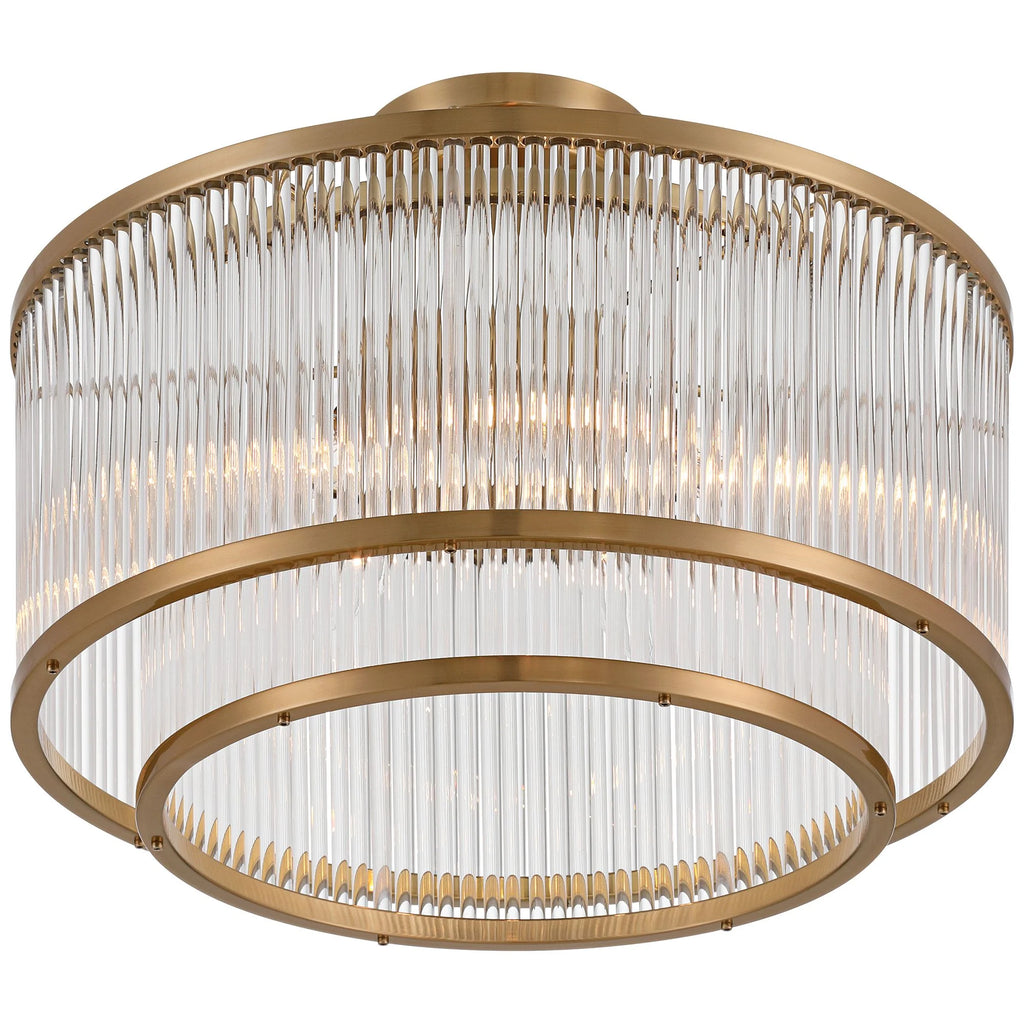 Possini Euro Design Warren 16 1/4" Modern Semi Flush-Mount Ceiling Light Fixture Kitchen Foyer Drum 5-Light Bronze Finish Crystal