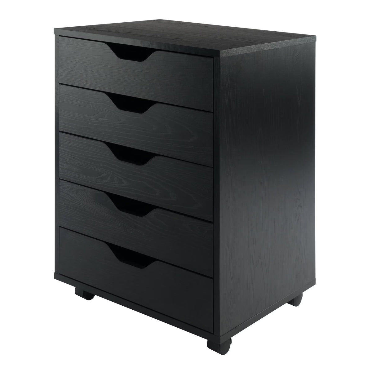 Winsome Halifax 5-Drawer Mobile Cabinet 20519, Black Finish