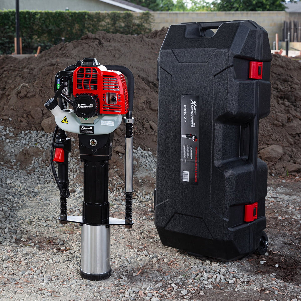 XtremepowerUS 52CC Gas Powered T-Post Driver, 1900W Heavy Duty Fence Post Driver, 2 Heads