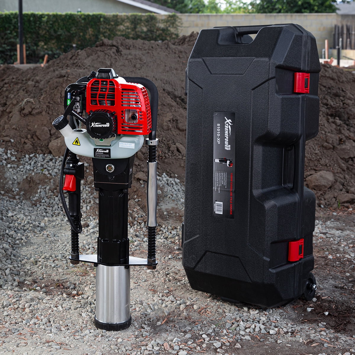 XtremepowerUS 52CC Gas Powered T-Post Driver, 1900W Heavy Duty Fence Post Driver, 2 Heads