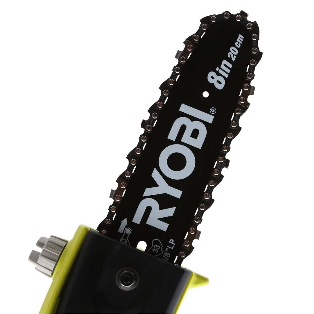 Ryobi Pole Chainsaw Pruner 8 in. Bar 6 Amp Corded Electric Chain Saw Pruner Angled Head RY43160A
