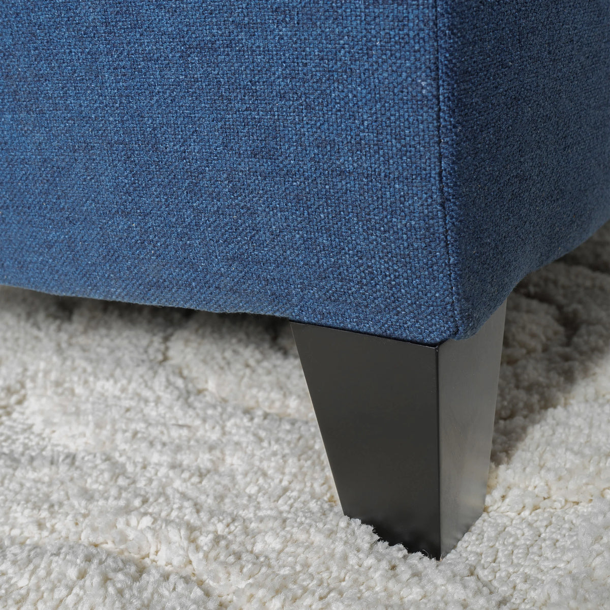 Noble House Hampton Contemporary Fabric Upholstered Storage Ottoman, White and Blue Floral