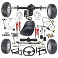 Complete 30" Rear Axle Kit & 6" Wheels & 48V 1000W Motor Differential Kit & Go Cart Seat & Steering Assembly Front Swingarm For Electric Vehicles Go Kart Drift Trike ATV Quad Golf Cart Buggy