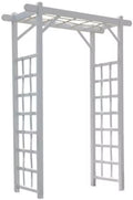 Dura-Trel PVC Garden Arbor, Arch Support for Climbing Plants, Elmwood, Mocha, 57" x 85"