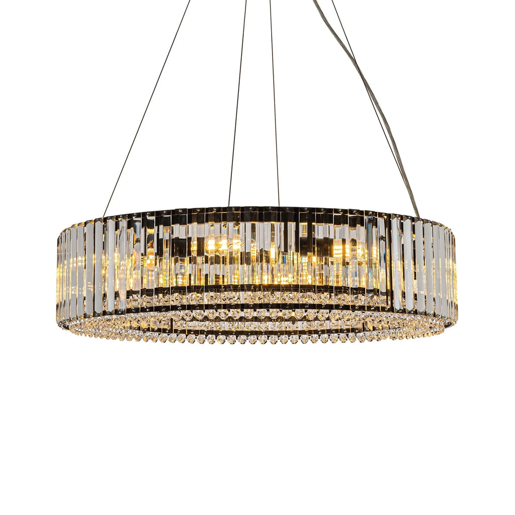 OYIPRO  6 - Light 19.7" Modern Round Crystal Chrome Chandelier Chrome Chrome