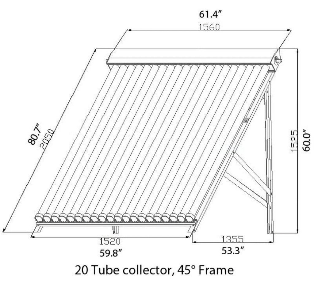 15 Tube Duda Solar Water Heater Collector 37�� Frame Evacuated Vacuum Tubes SRCC Certified Hot