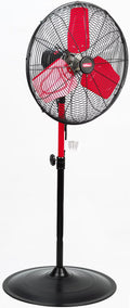 Hyper Tough 20" 3-Speed Commercial & Industrial High Velocity Oscillating Red & Black Pedestal Fan