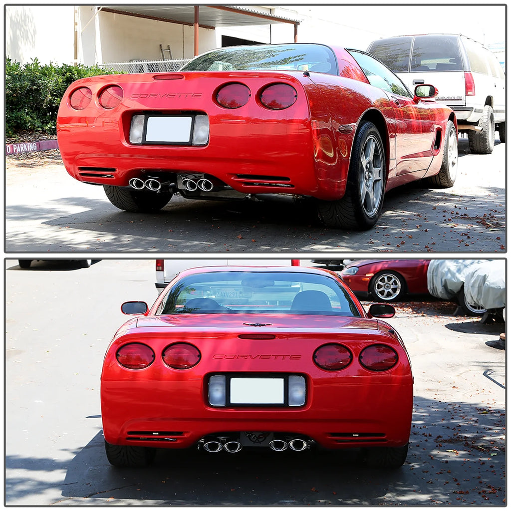 DNA Motoring For 97-04 Chevy Corvette C5 Z06 LS Quad 4.25" Oval Muffler Tip Catback Exhaust System