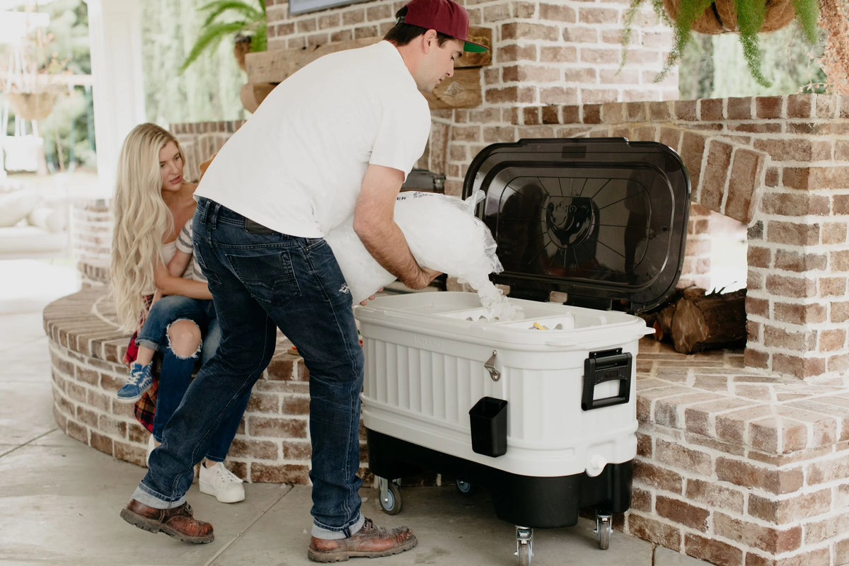 Igloo 125 qt. Party Bar Wheeled Ice Chest, White and Black