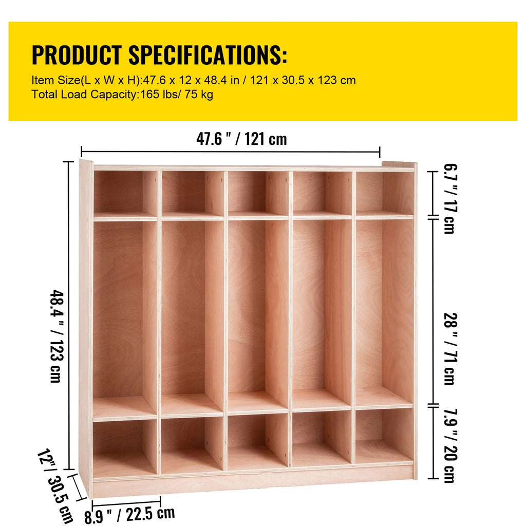 BENTISM Classroom Storage Cabinet Preschool Storage Shelves Wooden 8 Grids Toys Books