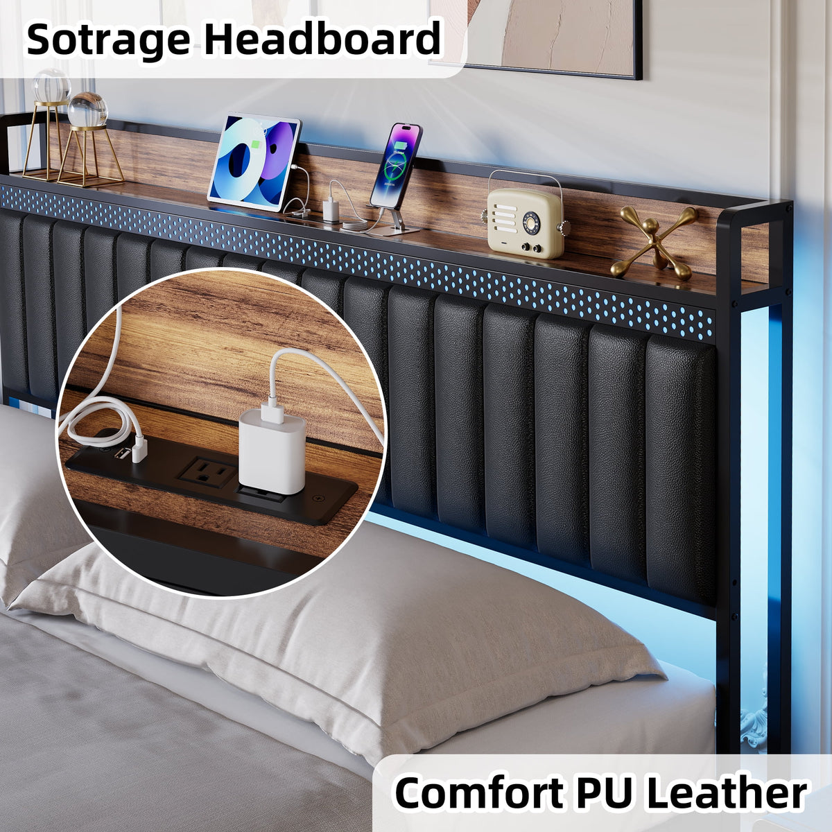 WhizMax Under Bed Storage Platform Bed Frame, Queen