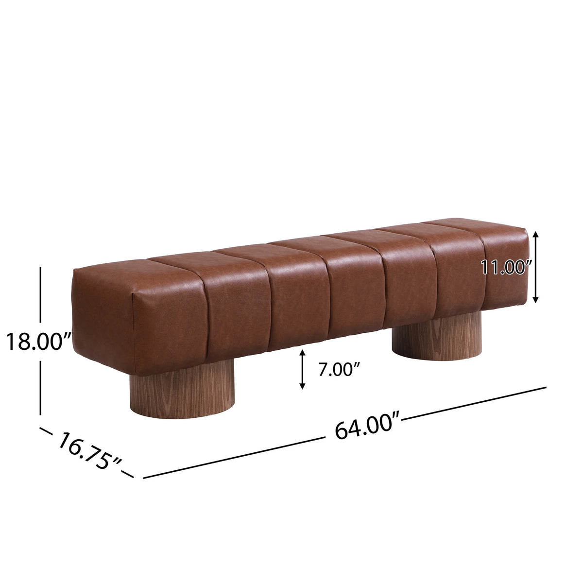 Christopher Knight Home Modern Mid-Century 64" Velvet Tufted Ottoman Bench, Faux Wood Legs, Light Gray