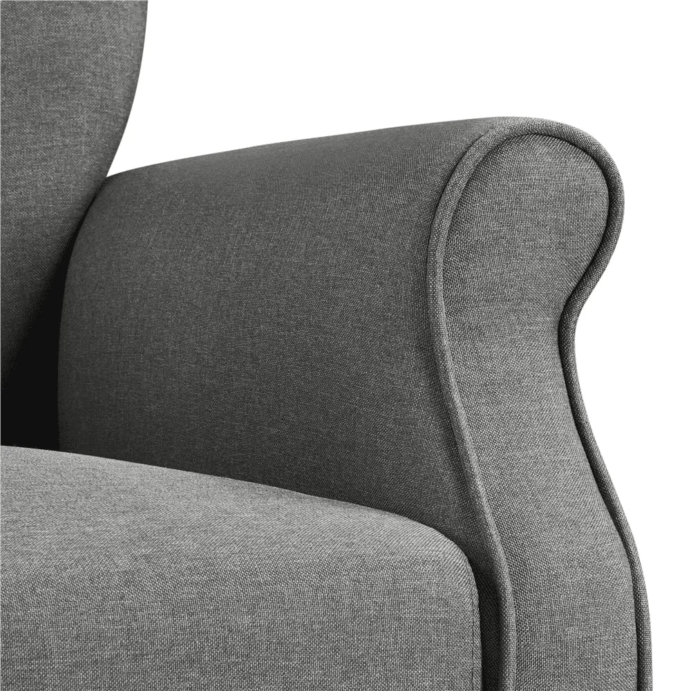 Yaheetech Modern Upholstered Accent Chair with Wooden Leg for Living Room, Dark Gray