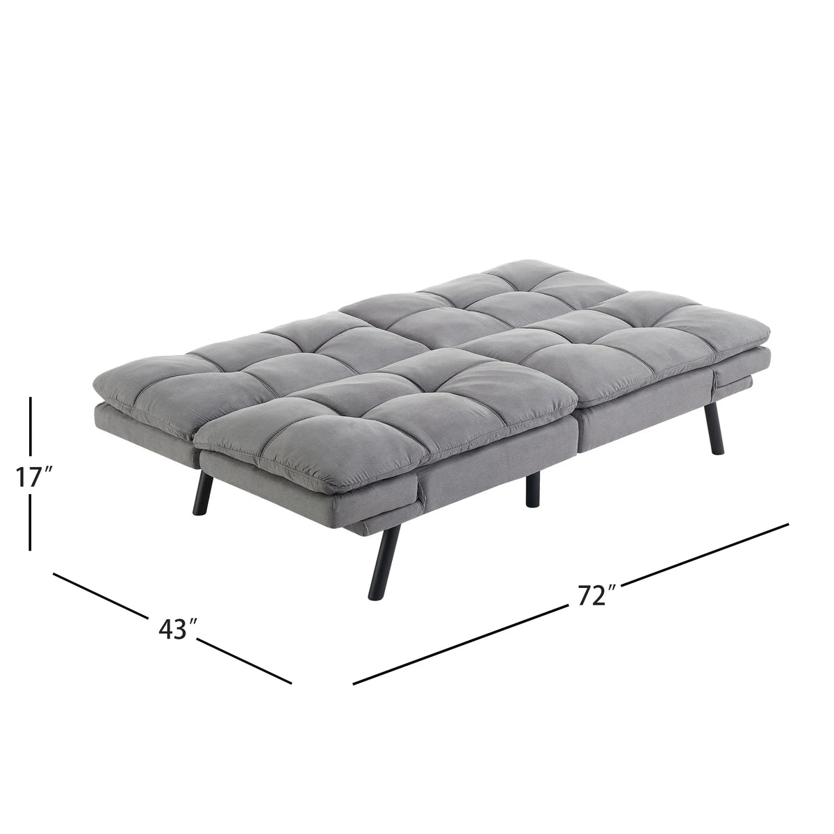 Mainstays Memory Foam Futon with 72",Black