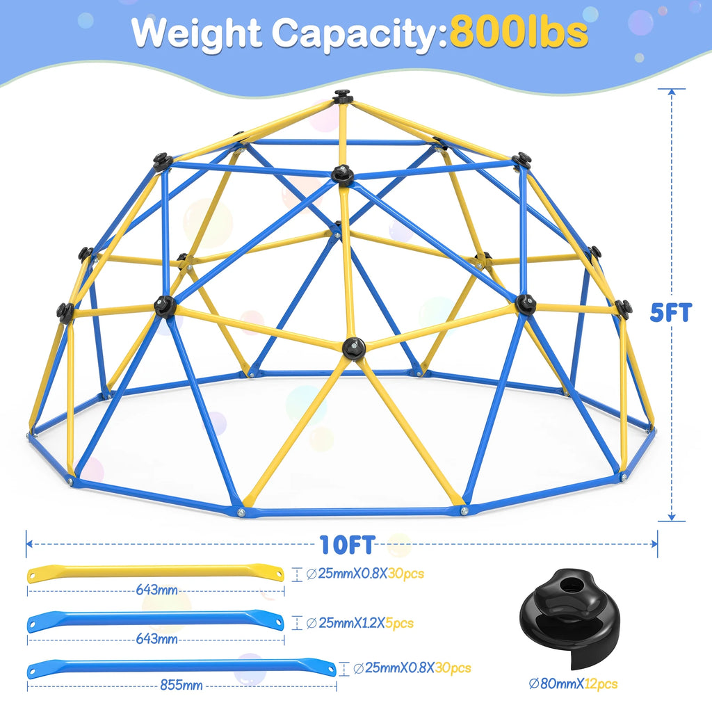 WOSTOO 10FT Climbing Dome,Kids Dome Climber Jungle Gym Outdoor Toddler Play Set for Kids 3-10 Year Outdoor Play , Supports up to 880lbs