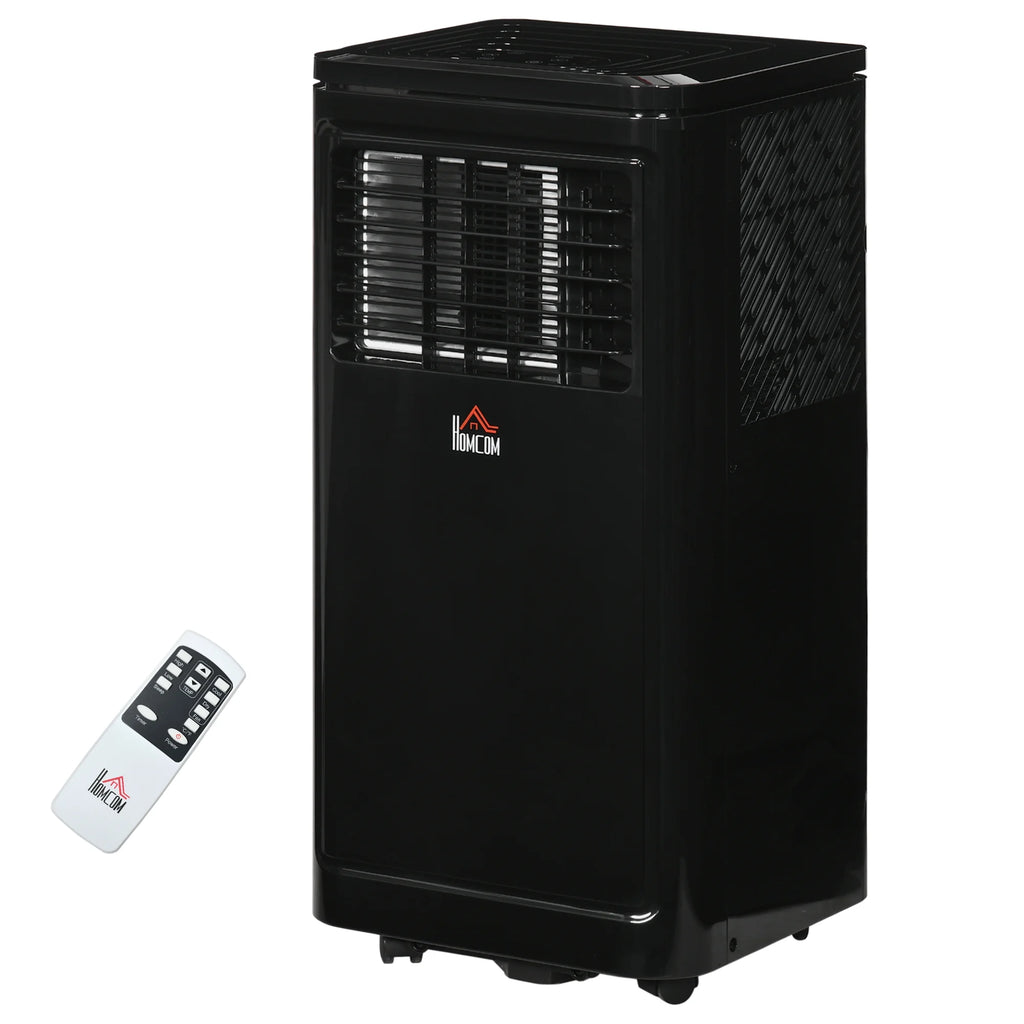 HOMCOM 8,000 BTU Portable Air Conditioner Fan with Remote for Rooms Up to 344 Sq. Ft., Evaporative Cooler, Home AC Unit with Dehumidifier, Black