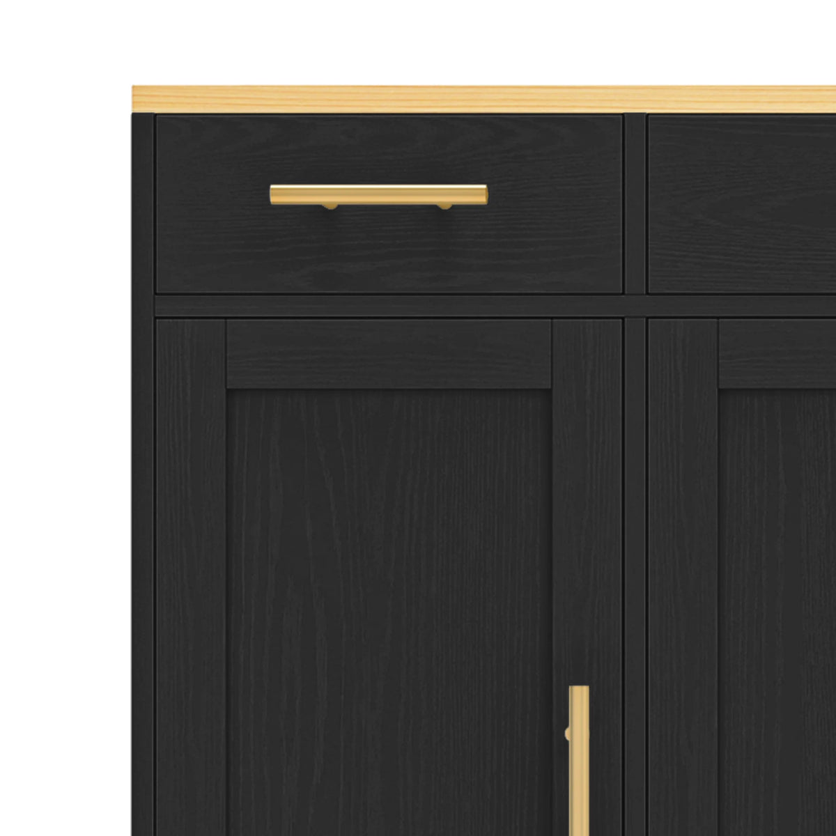 DEXTRUS Kitchen Island Table with Drawers & Doors, Storage Cart with Cabinet for Double 10-gal Trash Bin, White