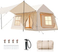 NAIZEA Inflatable Tents for Camping, Blow Up Tent with Hand Pump, Easy Setup Inflatable Hot Tent with Stove Jack, Waterproof Oxford Air Glamping Tents for Camping Adult 4-6 Person