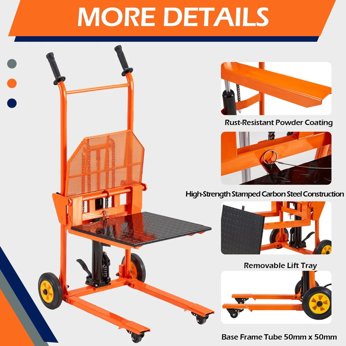AECOJOY Hydraulic Material Lift Pallet Truck 500 Lbs,Lift Table Cart,32" Max Lift Height Pallet Truck Jack with Lockable Swivel Casters �C Ideal for Warehouse, Workshop and Garage Use