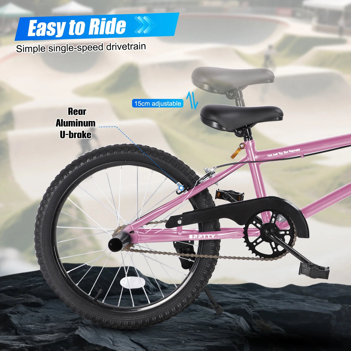 SPPTTY 20" Freestyle BMX Bike with 4 Pegs,Kids Bicycle for Teen Beginner, Age 7-14 Years,Multicolor