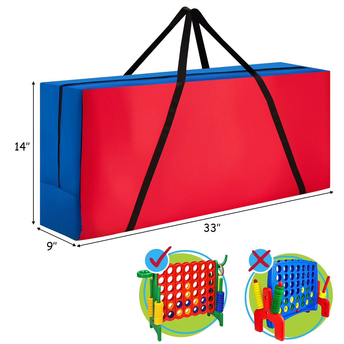 Costway Giant 4 in A Row Jumbo 4-to-Score Game Set W/Storage Carrying Bag for Kids Adult