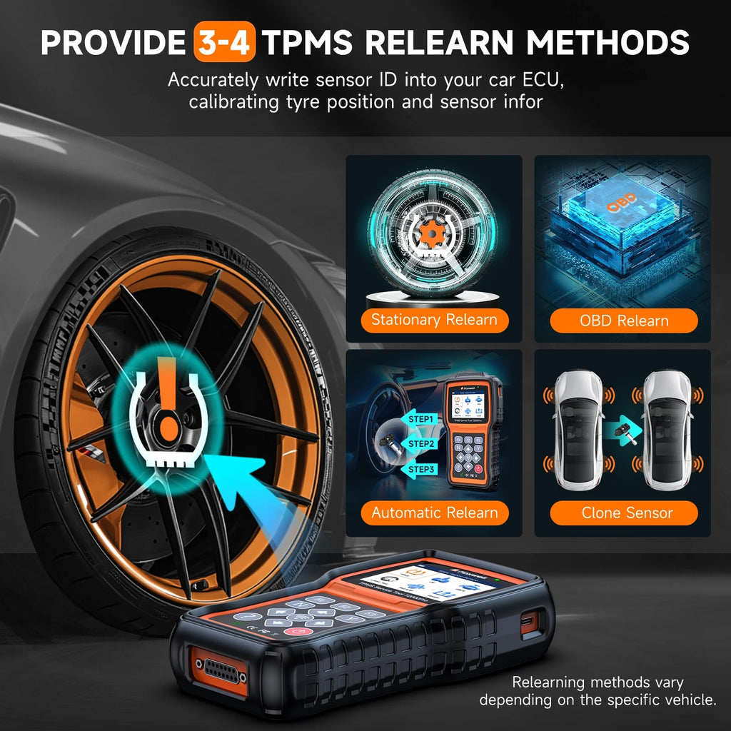 FOXWELL TPMS Reset Tool relearn Tool, Activate/Relearn All Sensors, TPMS Scan Tool Read/Clear DTCs, TPMS Program-ming Tool
