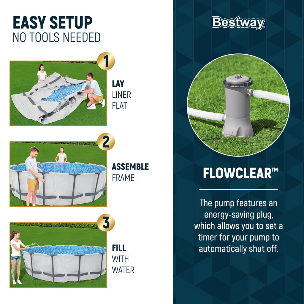 Bestway Steel Pro MAX 10' x 30" Above Ground Pool Set Round