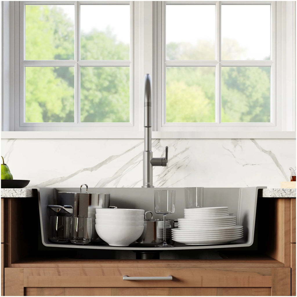 Karran Usa Qt-812 Quartz Qt 33" Drop In Single Basin Quartz Composite Kitchen Sink - White