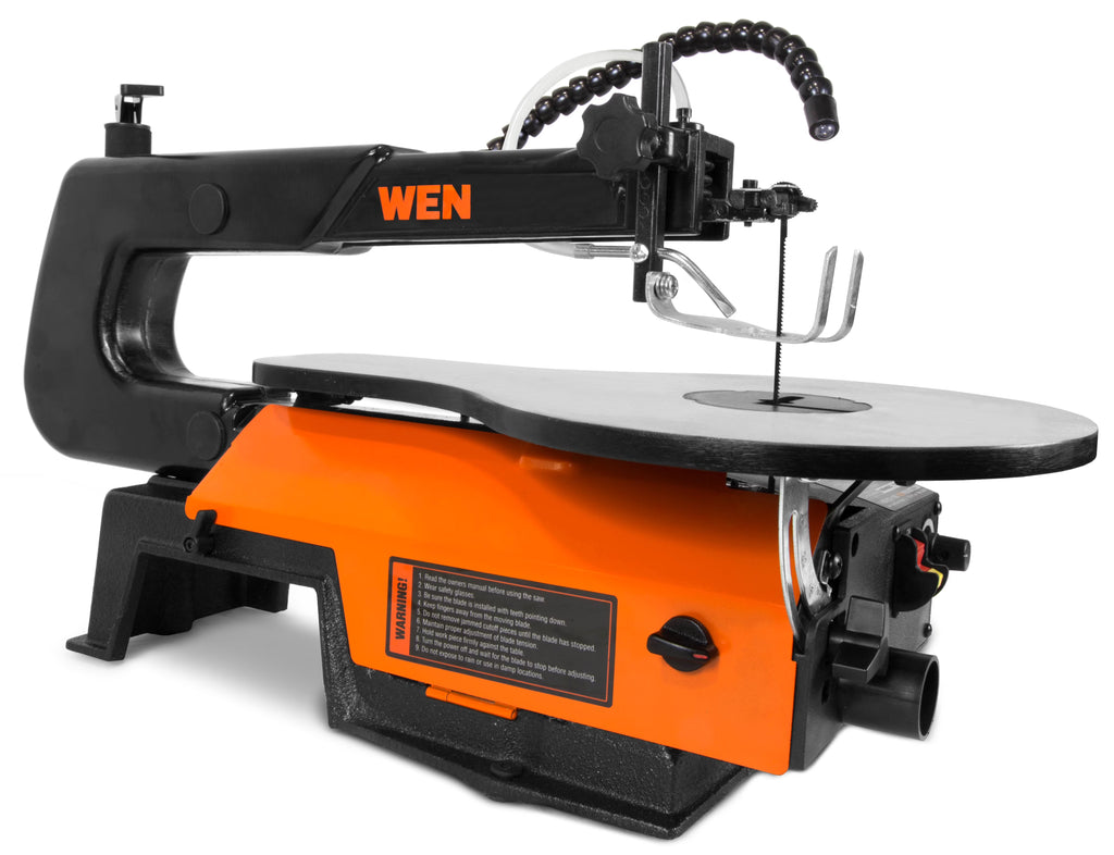 WEN 16-Inch Variable Speed Scroll Saw with Easy-Access Blade Changes and Work Light
