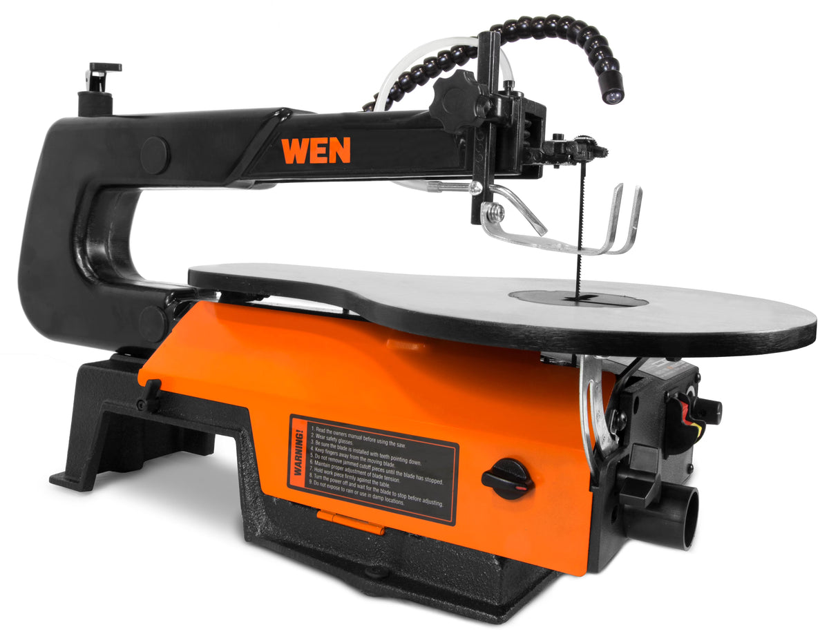WEN 16-Inch Variable Speed Scroll Saw with Easy-Access Blade Changes and Work Light