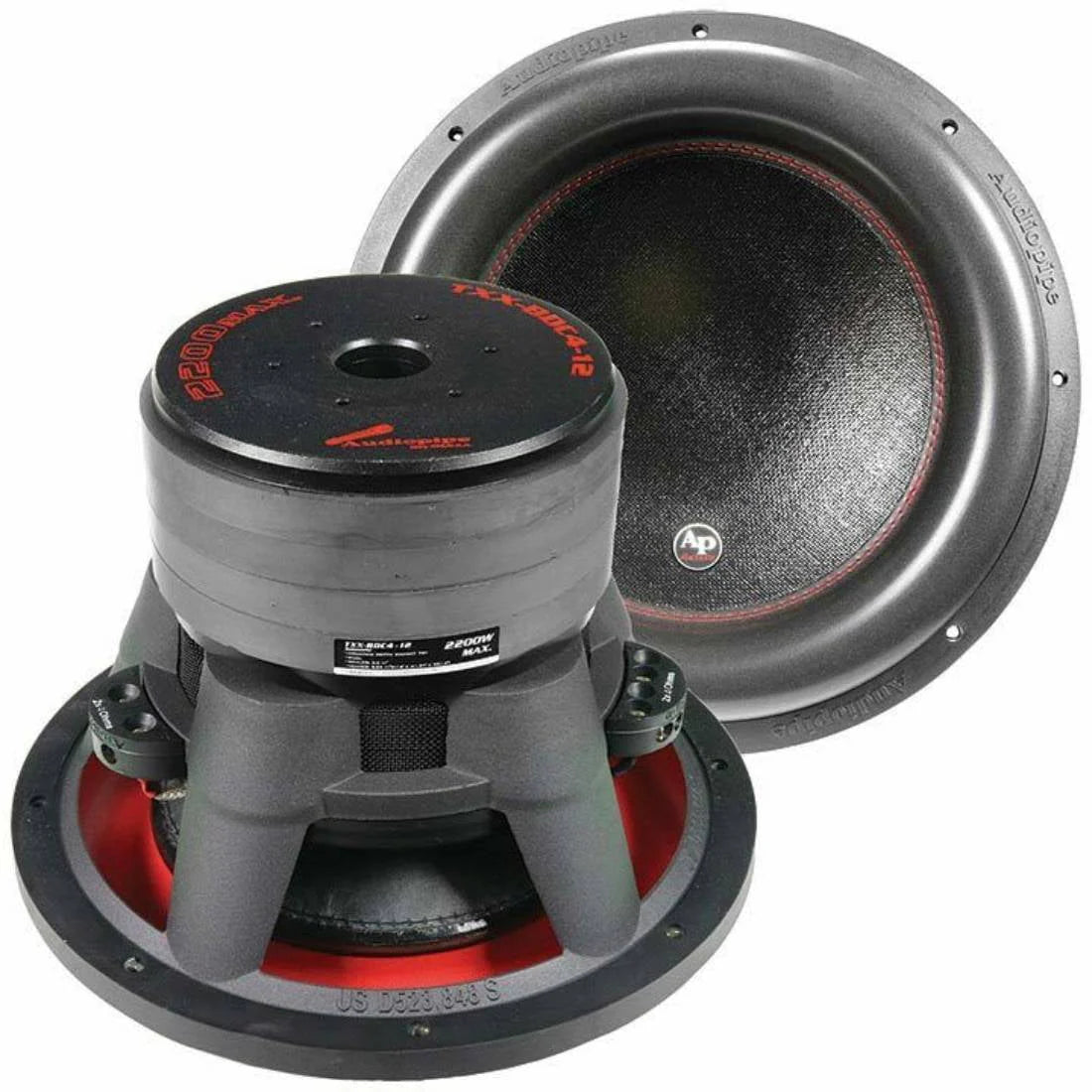 AudioPipe TXX-BDC4-12 12 Inch 2,200 Watt Dual Car Speaker Subwoofer, Black