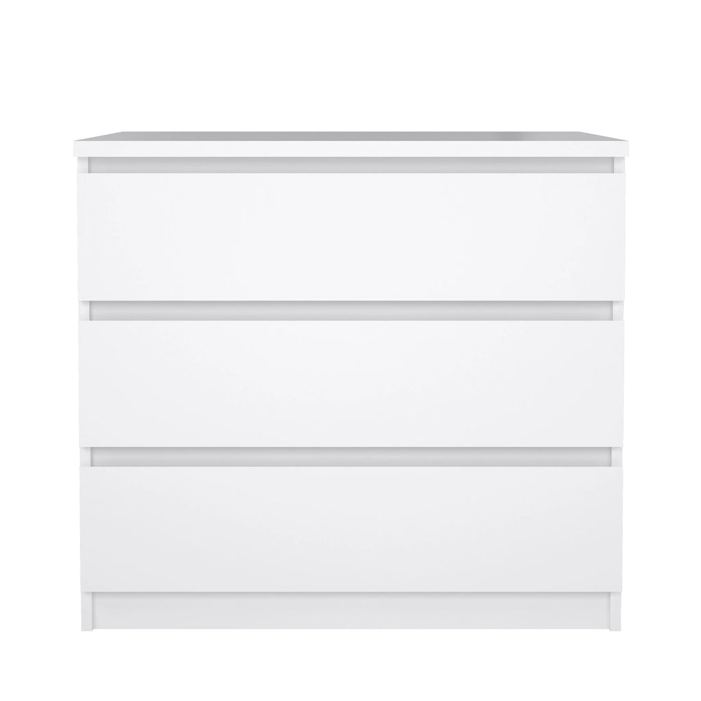 Tvilum Scottsdale 3 Drawer Chest Dresser for Adults, White High Gloss