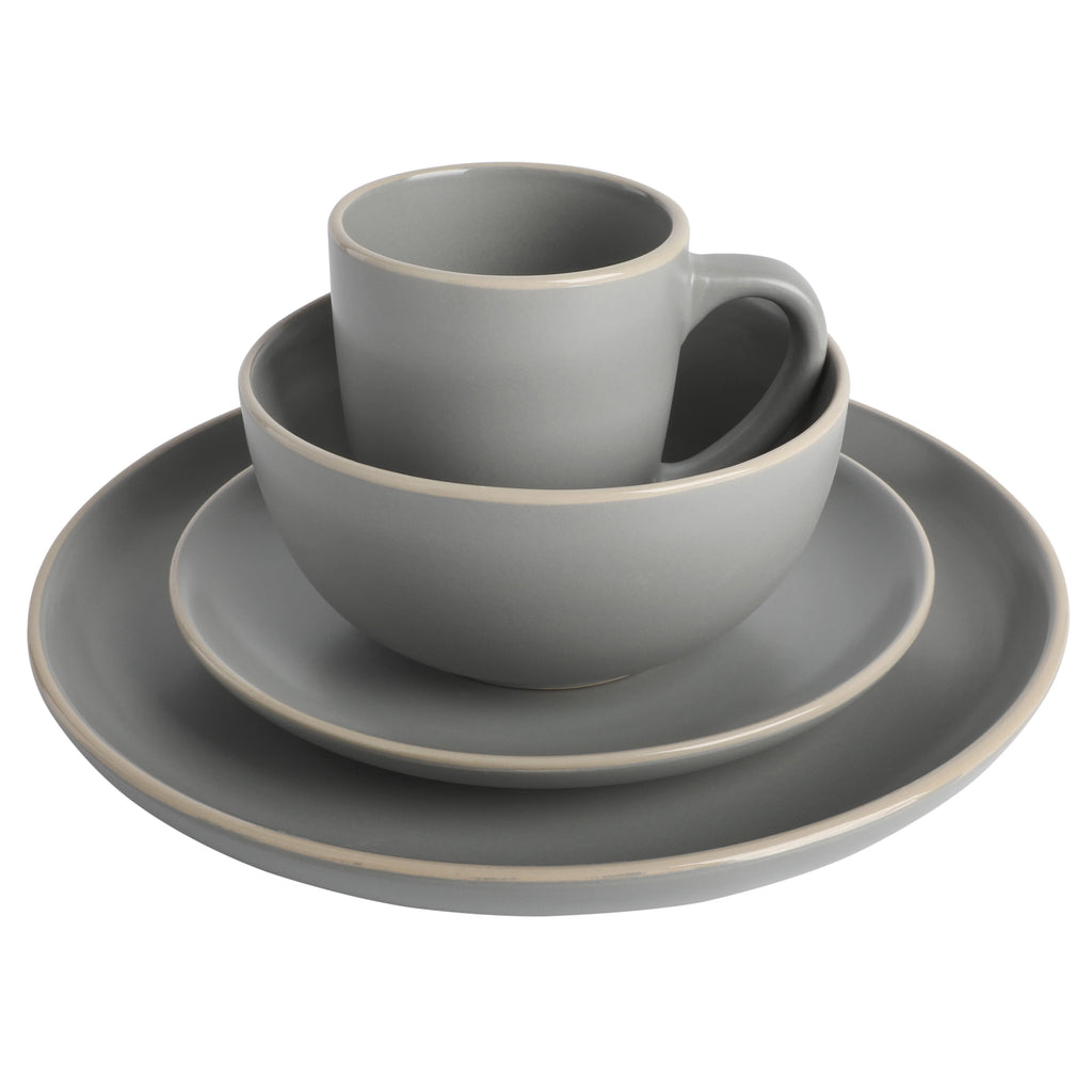 Gibson Home Rockaway 32 Piece Dinnerware Set - Gray