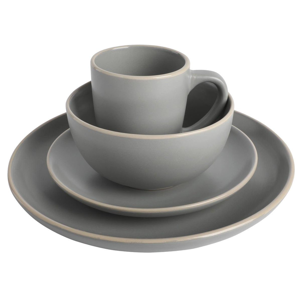 Gibson Home Rockaway 32 Piece Dinnerware Set - Gray