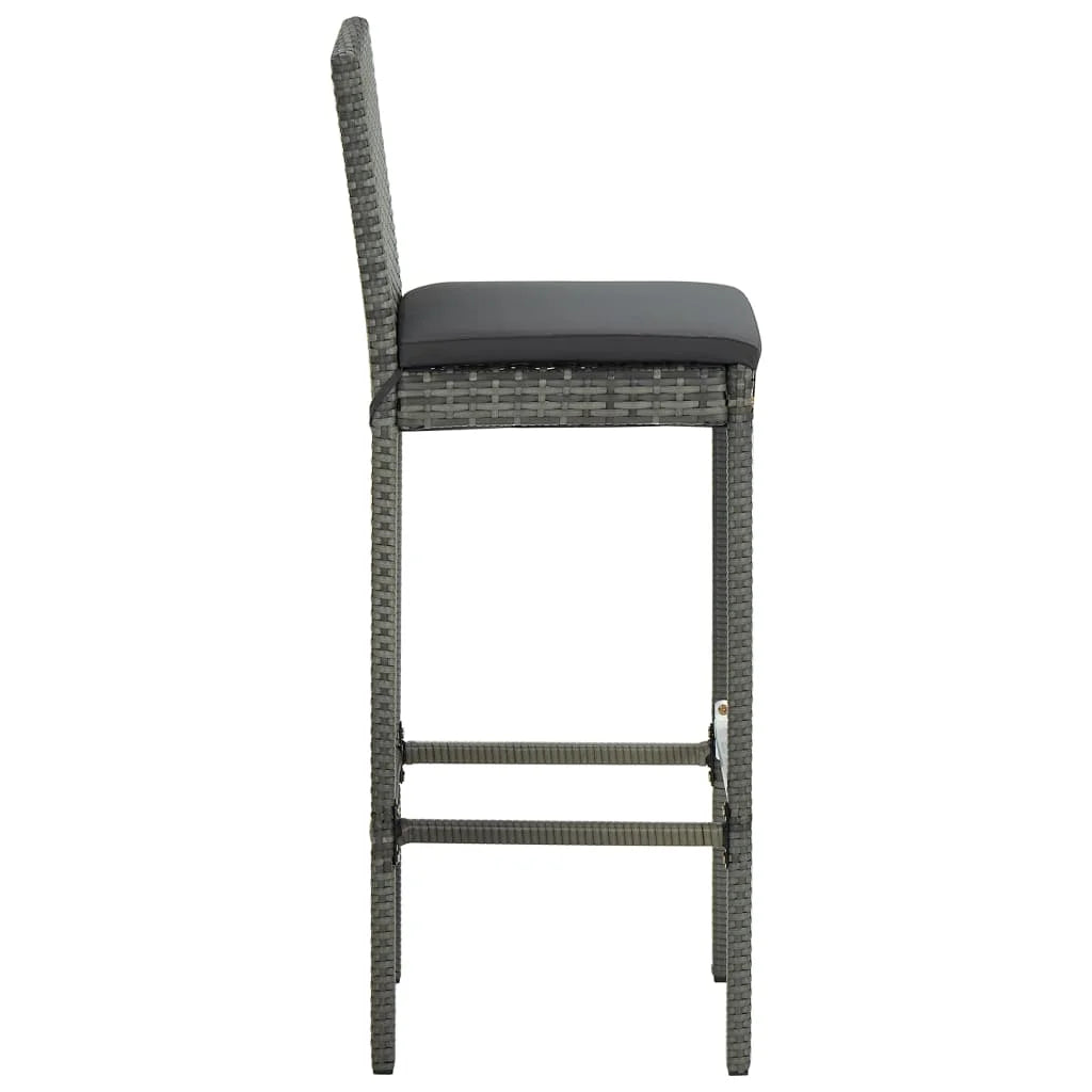 vidaXL Patio Bar Set Outdoor Bistro Set Bar Stool Bistro Table Poly Rattan
