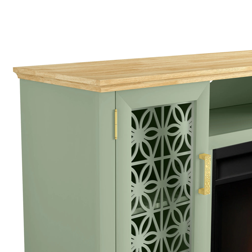 FESTIVO Farmhouse TV Stand with Electric Fireplace for up to 65" TVs -Grey