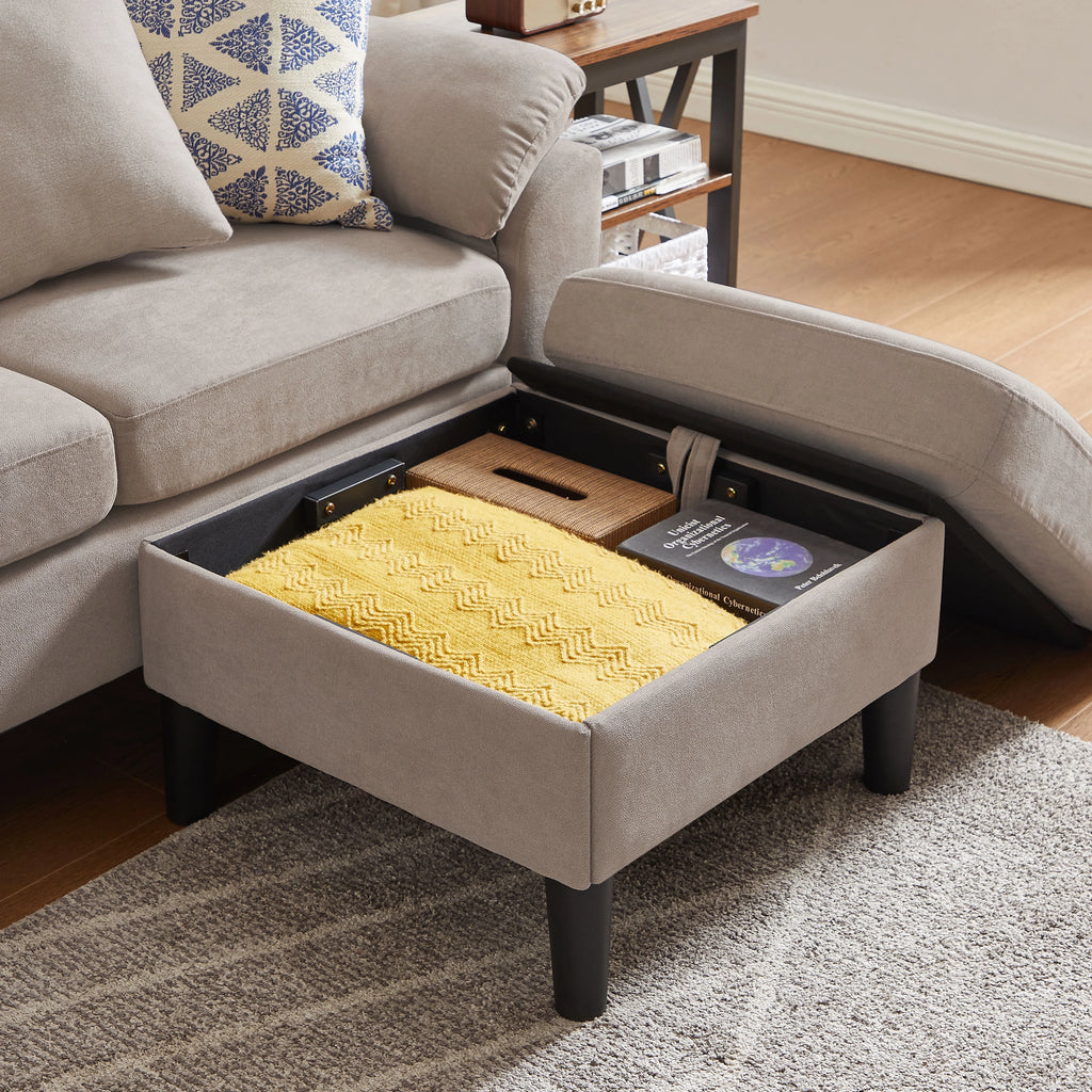 Pingliang Home Sectional Sofa Couch with Storage Ottoman,Modern 3 Seat L Shaped Sofa Couch for Living Room Apartment Studio Office