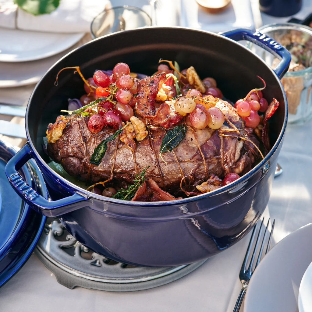 Staub Cast Iron 7-qt Round Cocotte - Grenadine