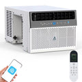 Missky 8000 BTU Window Air Conditioner U-Shaped with Remote, Window AC Units w/24H Timer, 6 Modes, Wi-Fi Enabled, Cools Up to 350 Sq.ft for Home, White